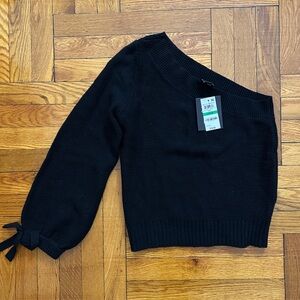 Bar III Black Women’s Sweater with Bow Detail